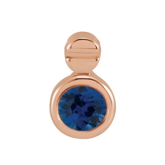 Prita Blue Sapphire Rose Gold Bezel Set 