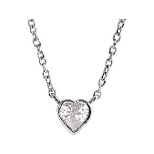 Quineta Natural Diamond Bezel Set Solitaire Pendant Necklace