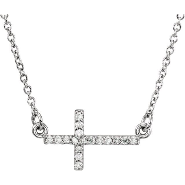 Jenithra Lab Grown Diamond 4 Prong Cross Pendant Necklace