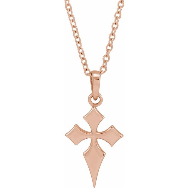 Fiona Rose Gold Cross Pendant Necklace