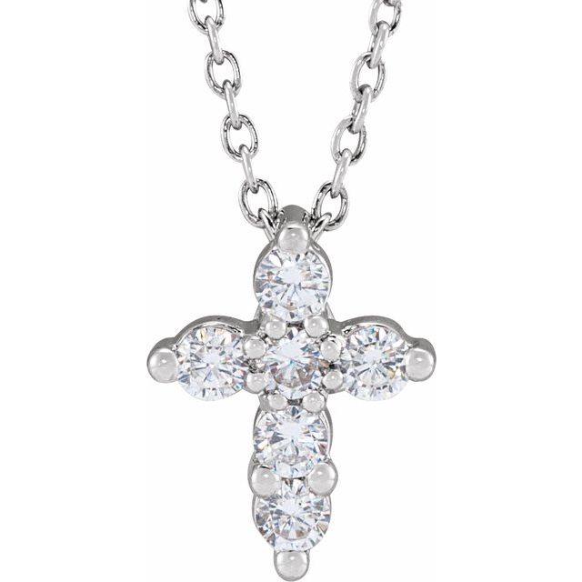Felixa Lab Grown Diamond Prong Set Cross Pendant Necklace