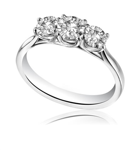 Demetrice Lab Grown 4 Prong Trilogy Engagement Diamond Ring