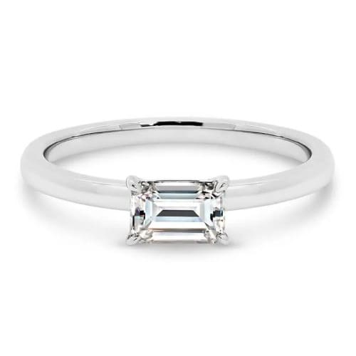 Clemence Natural Diamond 4 Prong Classic Solitaire Engagement Ring
