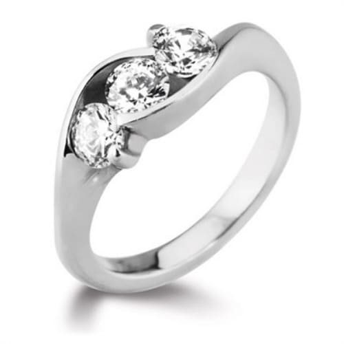Dustee 0.30 - Carat Lab Grown Tension 3 Stone Diamond Ring