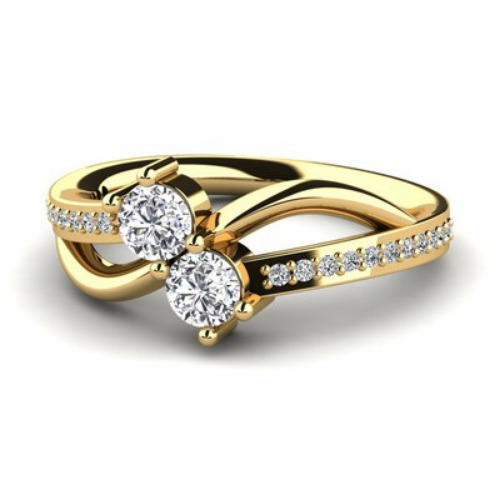 Mayleen 0.50 - 1.00 Carat Lab Grown 4 Prong Two Stone Diamond Ring