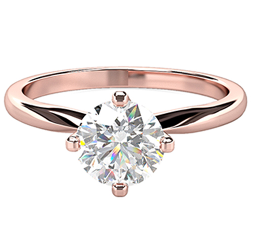 Nalayah Lab Grown Diamond Rose Gold 4 Prong Mens Engagement Ring