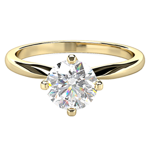 Nalayah Lab Grown Diamond Yellow Gold 4 Prong Mens Engagement Ring