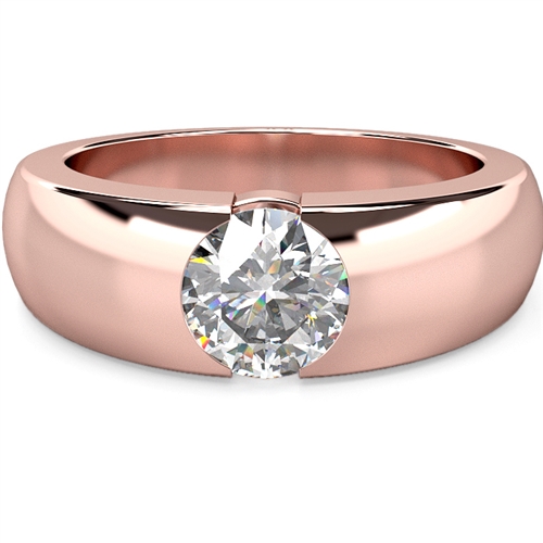 Dreda Lab Grown Rose Gold Bezel Promise Diamond Ring