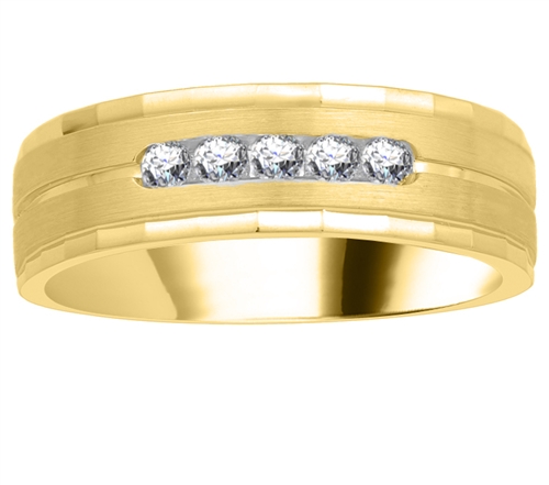 Ella Lab Grown Yellow Gold 4 Prong Mens Diamond Ring