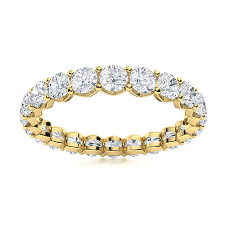 Ellice Natural Yellow Gold Prong  Diamond Ring