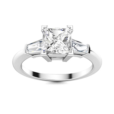 Diavian Lab Grown 4 Prong 3 Stone Diamond Ring