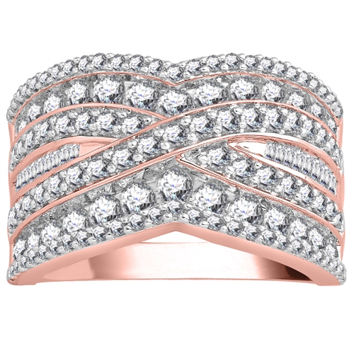 Eirene Lab Grown Rose Gold Pave set Statement Diamond Ring