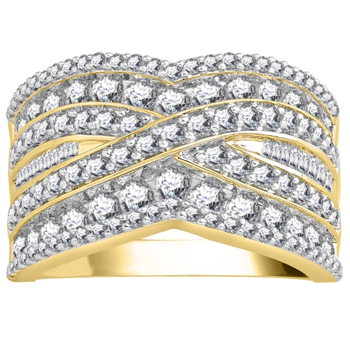 Eirene Lab Grown Yellow Gold Pave set Statement Diamond Ring