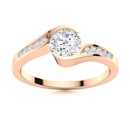 Dulcibella Lab Grown Rose Gold Tension Promise Diamond Ring