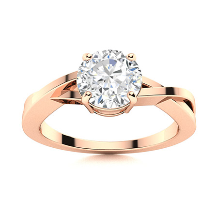 Drueta Lab Grown Rose Gold 4 Prong Promise Diamond Ring
