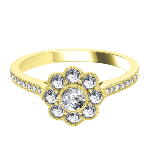Ermenburg Natural Yellow Gold Bezel Everyday Diamond Ring
