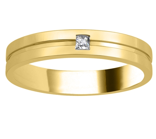 Emily Lab Grown Yellow Gold 4 Prong Mens Diamond Ring
