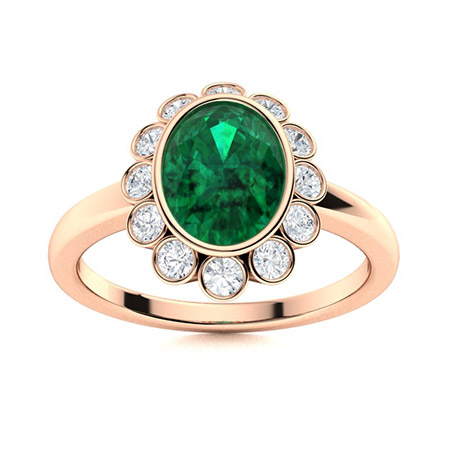 Braelynn Emerald Rose Gold 