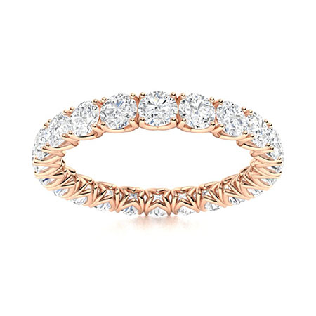Eadrea Lab Grown Rose Gold Prong  Diamond Ring