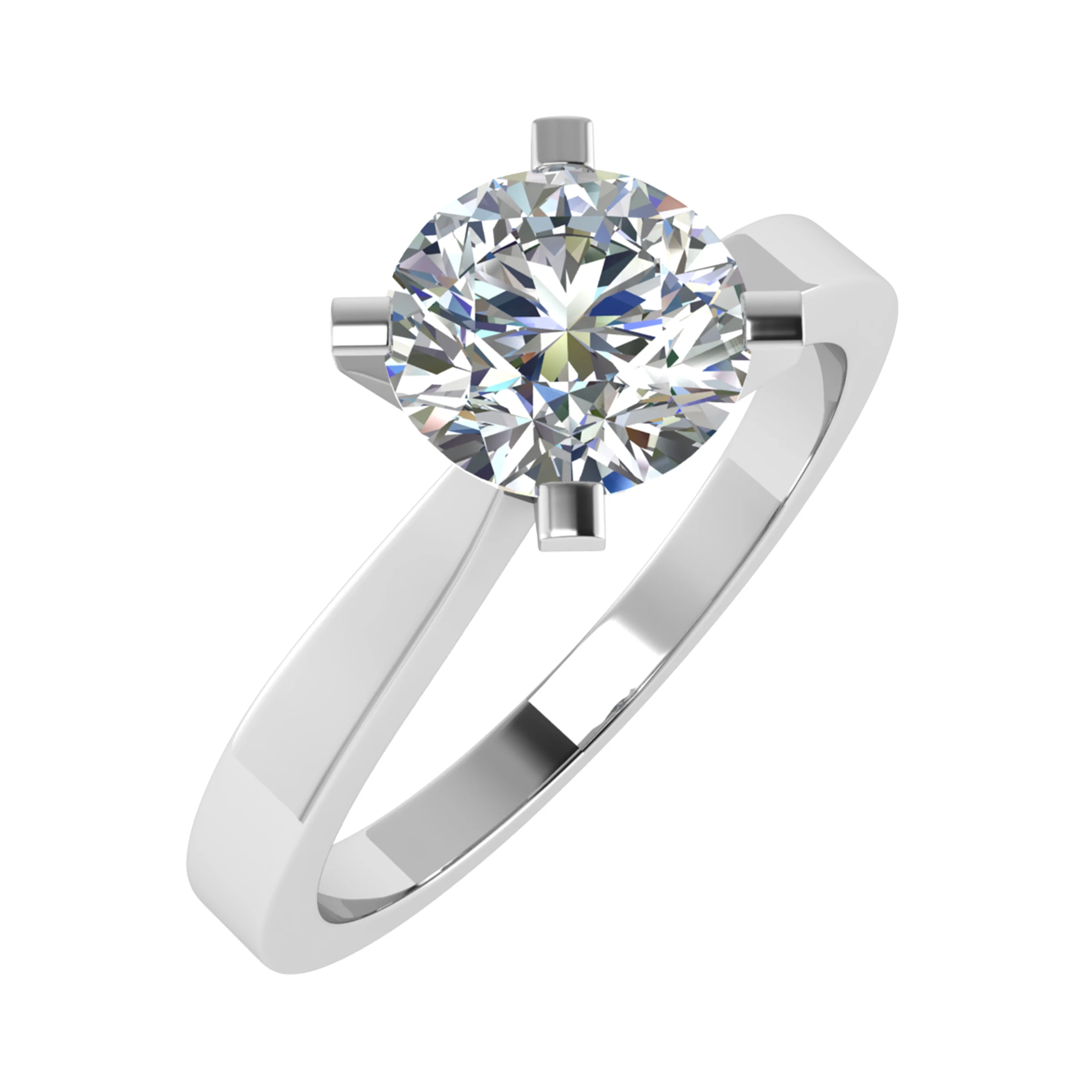 Cecille Lab Grown Yellow Gold 4 Prong Solitaire Diamond Ring