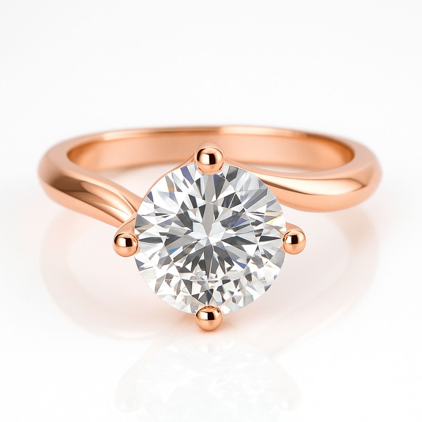 Candyce Lab Grown Rose Gold 4 Prong Solitaire Diamond Ring