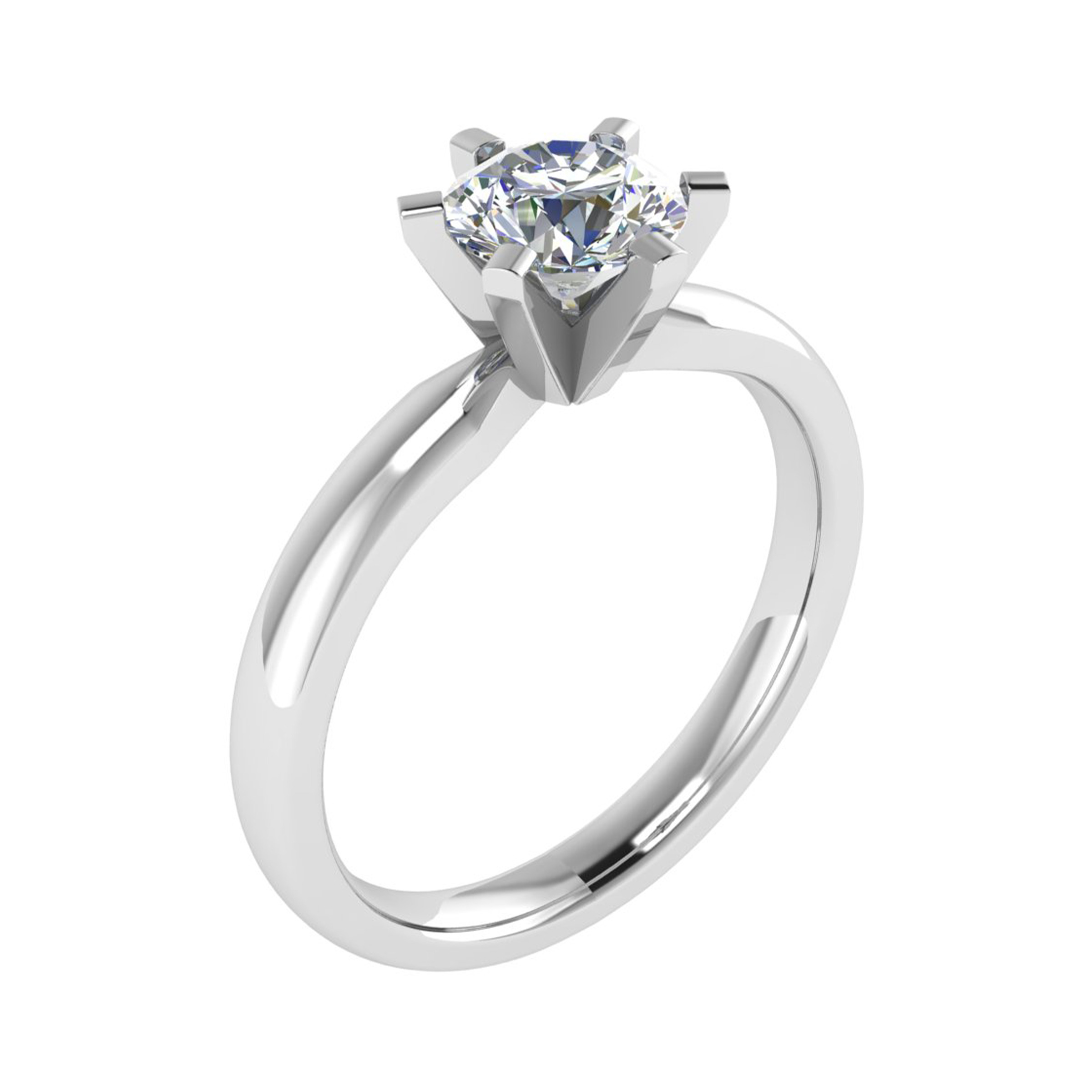 Lucia  Lab Grown Yellow Gold 4 Prong Solitaire Diamond Ring