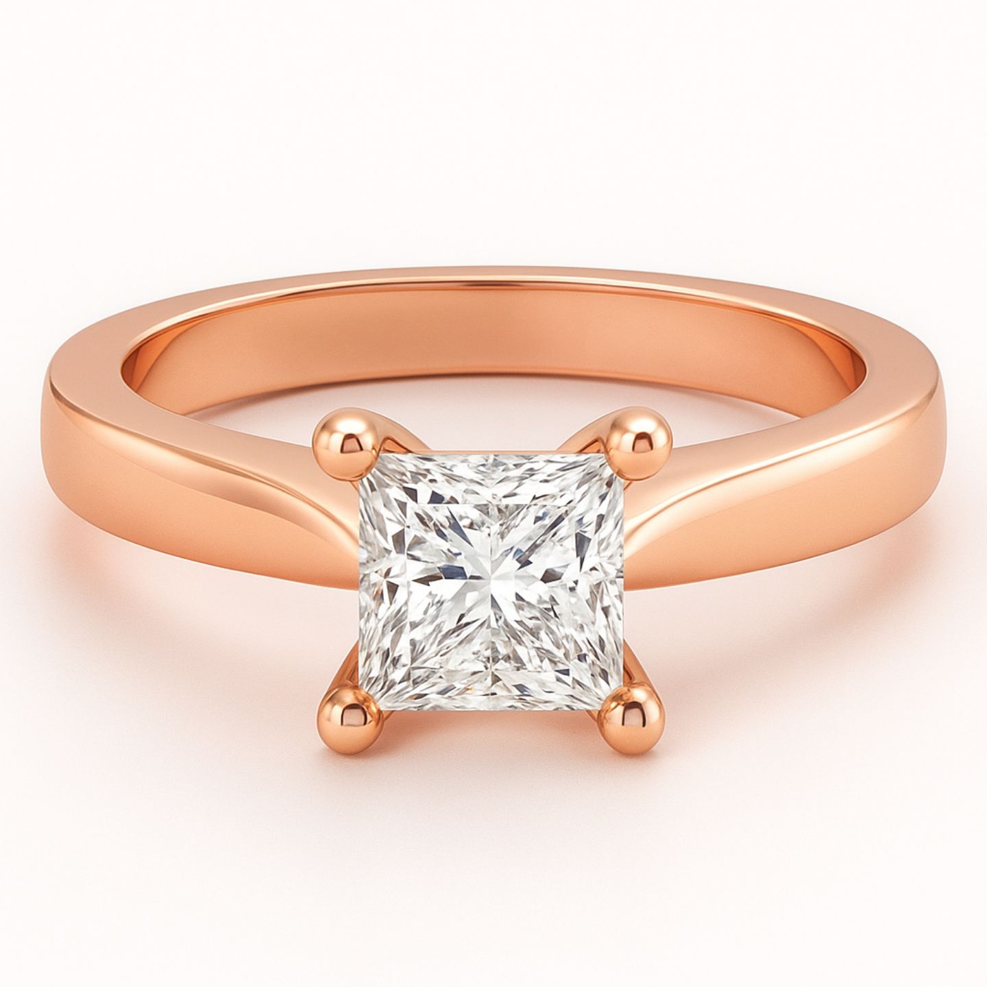  Brida Lab Grown Diamond Rose Gold 4 Prong Classic Solitaire Engagement Ring