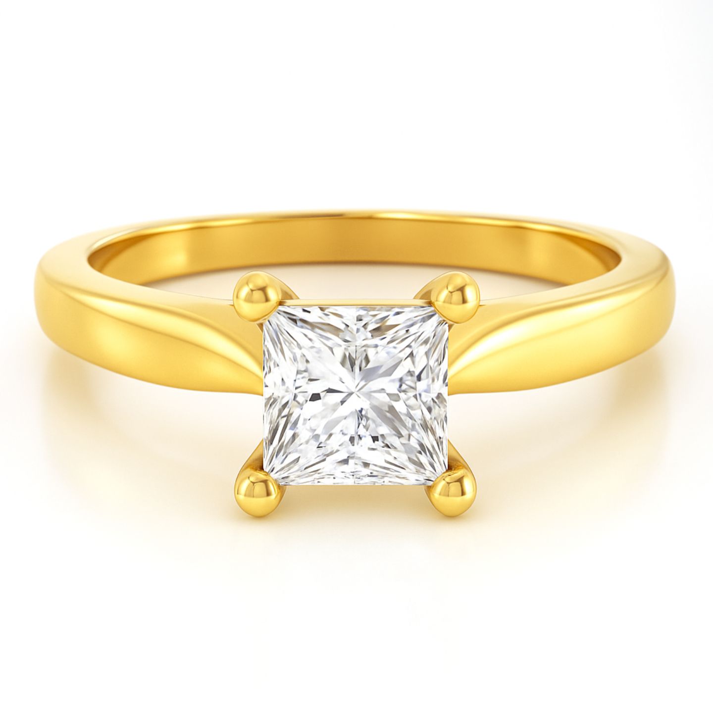  Brida Lab Grown Diamond Yellow Gold 4 Prong Classic Solitaire Engagement Ring