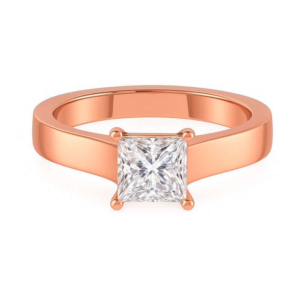 Bellina Lab Grown Diamond Rose Gold 4 Prong Classic Solitaire Engagement Ring