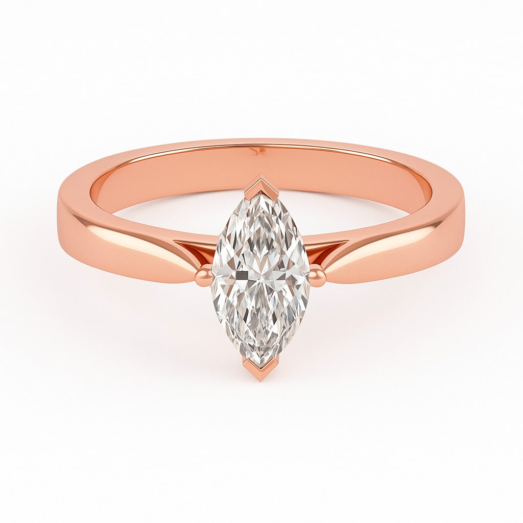  Brynlee Lab Grown Diamond Rose Gold 4 Prong Classic Solitaire Engagement Ring