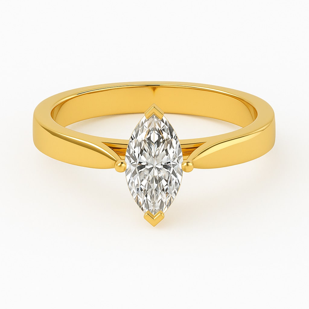  Brynlee Lab Grown Diamond Yellow Gold 4 Prong Classic Solitaire Engagement Ring