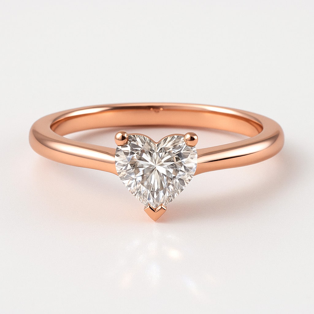 Betsi Lab Grown Diamond Rose Gold 3 Prong Classic Solitaire Engagement Ring