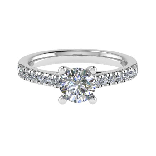 Caisie Lab Grown Diamond 4 Prong Side Stone Engagement Ring