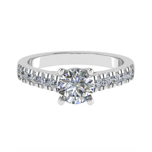  Cherice Lab Grown Diamond 4 Prong Side Stone Engagement Ring