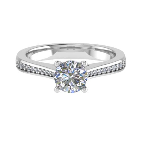 Dannielle Lab Grown Diamond 4 Prong Side Stone Engagement Ring
