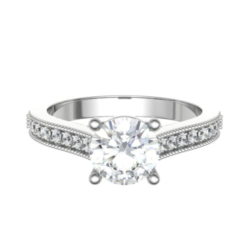 Chestina Lab Grown Diamond 4 Prong Side Stone Engagement Ring