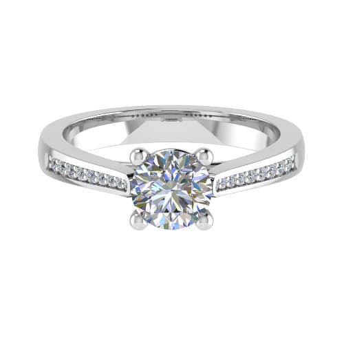  Cherline Lab Grown Diamond 4 Prong Side Stone Engagement Ring