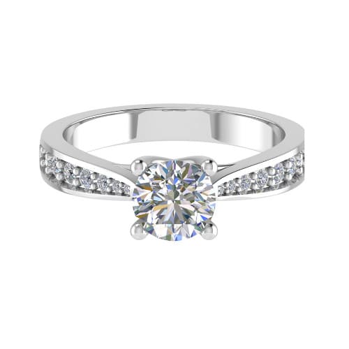 Courtlin Lab Grown Diamond 4 Prong Side Stone Engagement Ring
