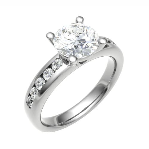 Camm Lab Grown Diamond 4 Prong Side Stone Engagement Ring