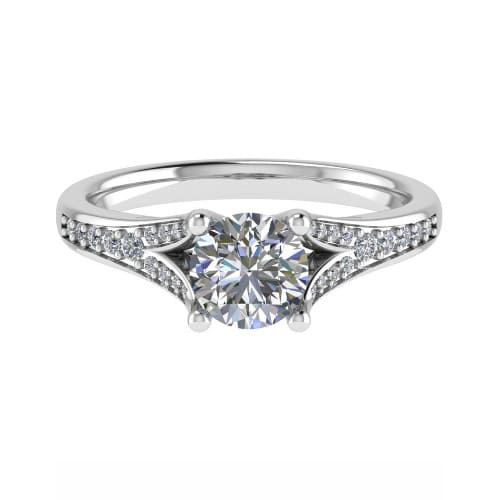Charitee Lab Grown Diamond 4 Prong Side Stone Engagement Ring