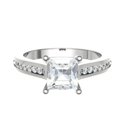  Cianna Lab Grown Diamond 4 Prong Side Stone Engagement Ring