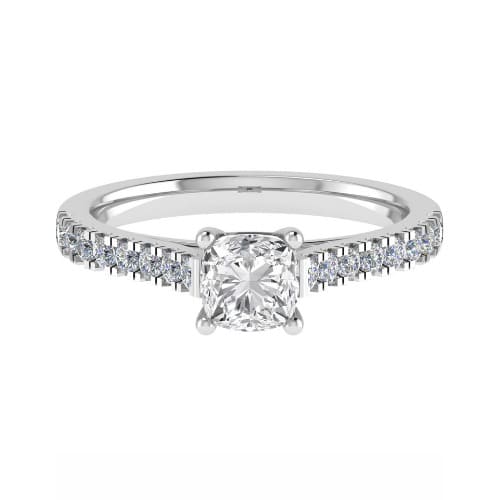 Calita Lab Grown Diamond 4 Prong Side Stone Engagement Ring