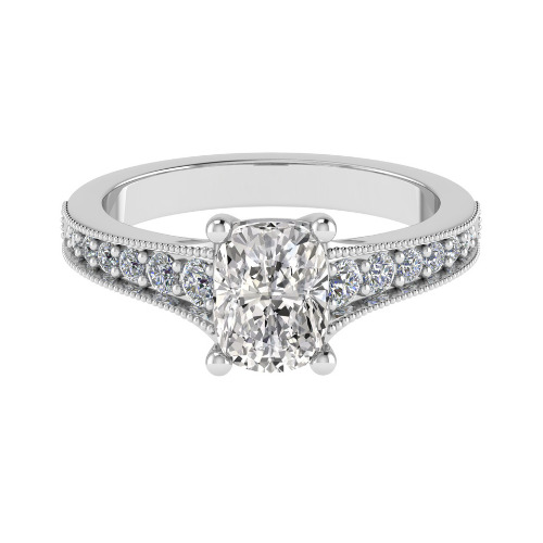  Cherish Lab Grown Diamond 4 Prong Side Stone Engagement Ring