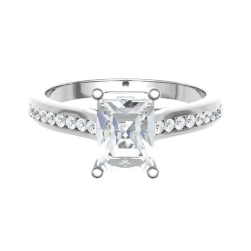 Caddie Lab Grown Diamond 4 Prong Side Stone Engagement Ring
