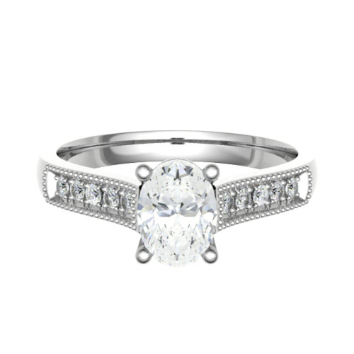 Beste Natural Diamond 4 Prong Side Stone Engagement Ring