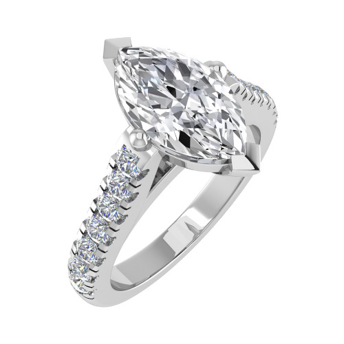 Caeli Lab Grown Diamond 4 Prong Side Stone Engagement Ring