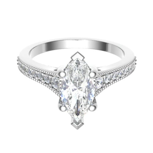 Chesna Lab Grown Diamond 6 Prong Side Stone Engagement Ring