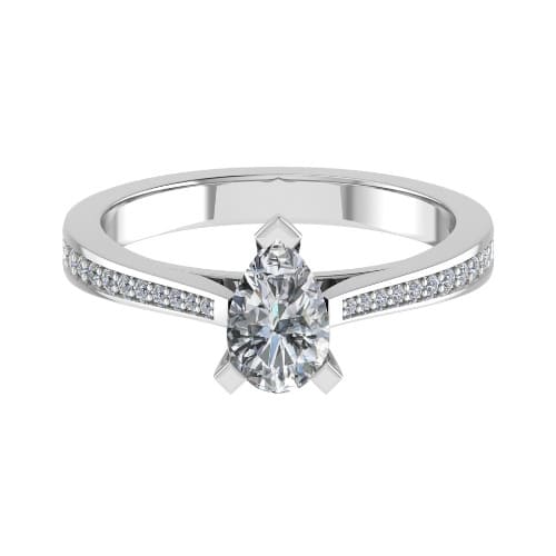 Calla Natural Diamond 3 Prong Side Stone Engagement Ring