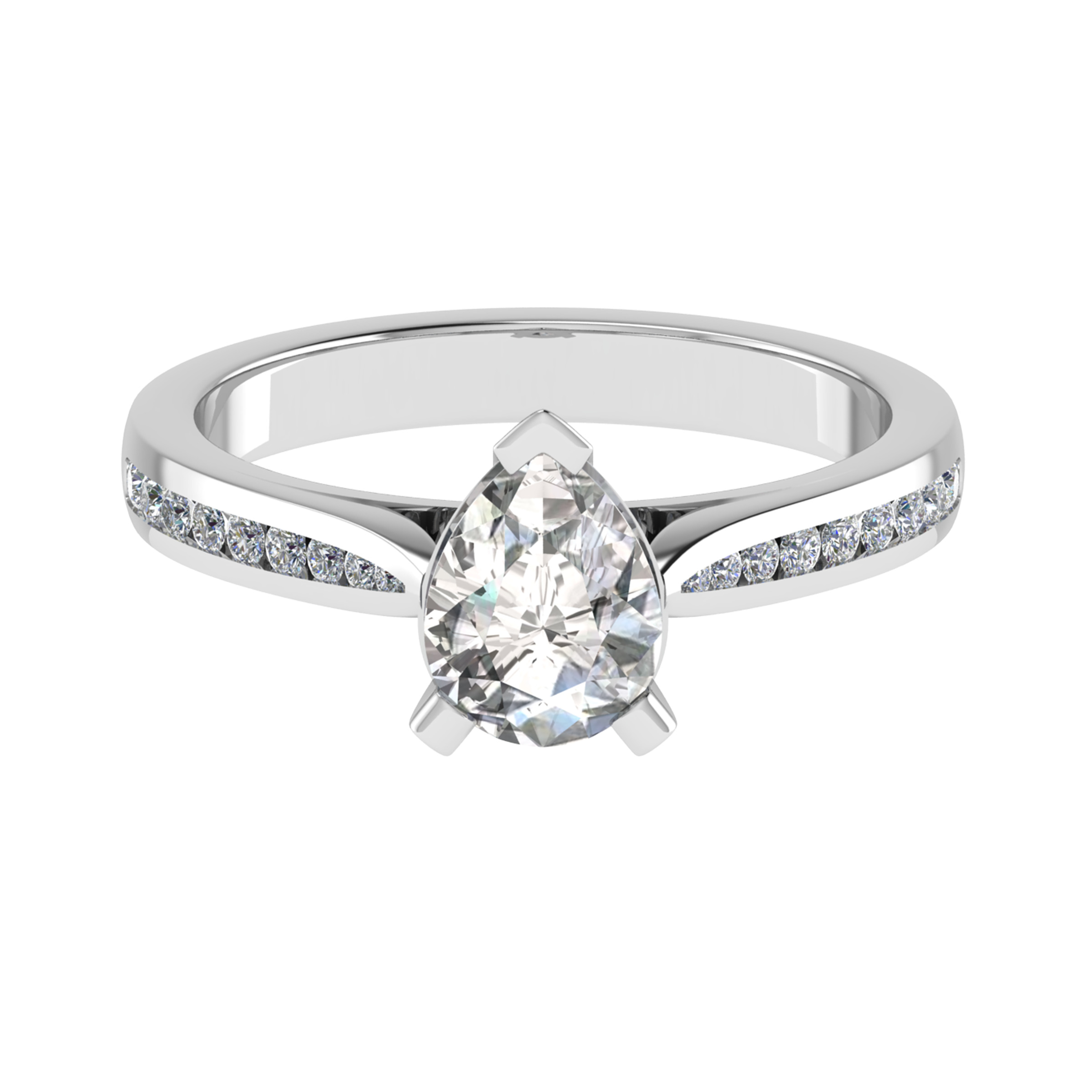  Cami Lab Grown Diamond 3 Prong Side Stone Engagement Ring