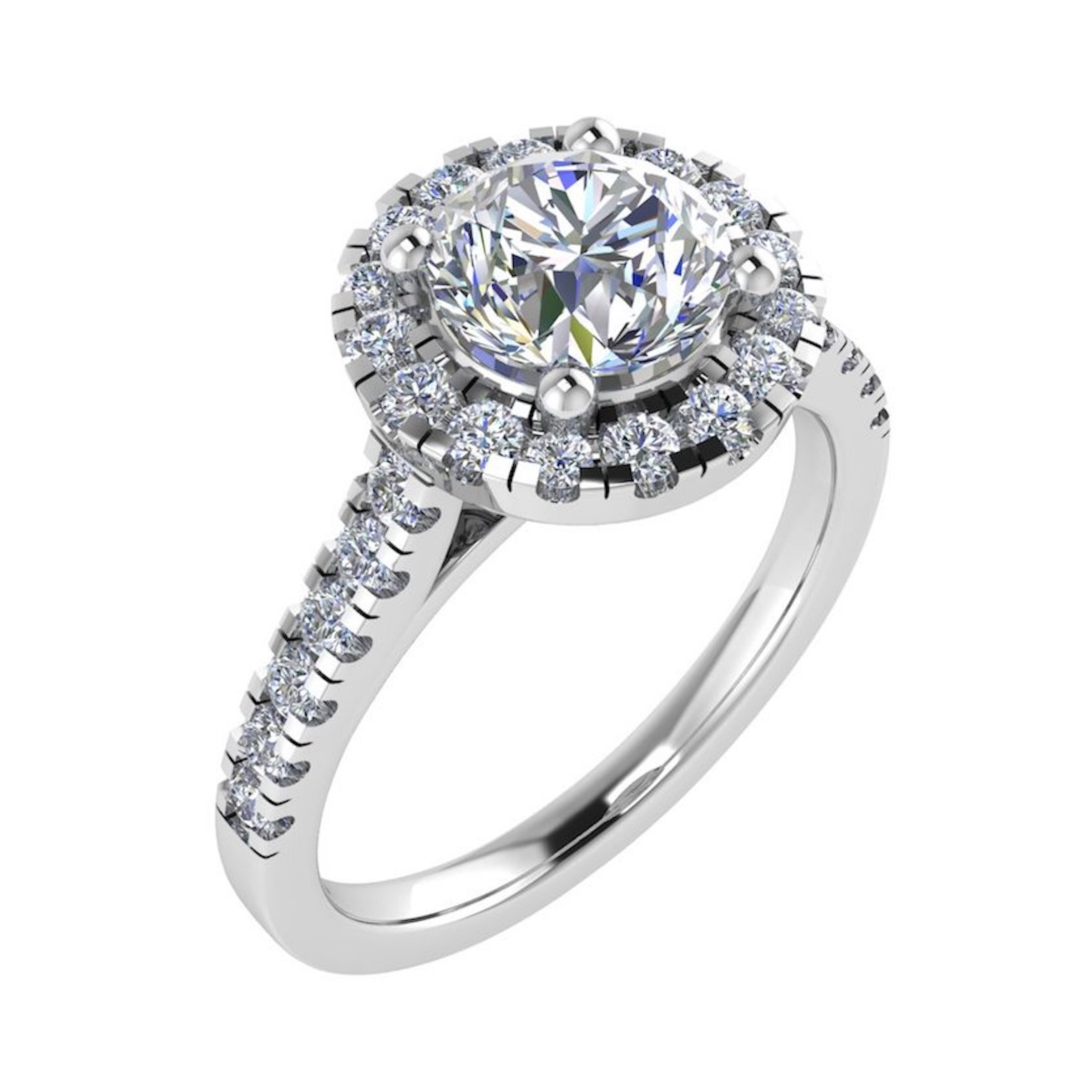Aerwyna Lab Grown Diamond Halo Engagement Ring